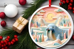 Round Christmas Ornament Sublimation|Clipart Product Image 2