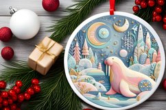 Round Christmas Ornament Sublimation|Clipart Product Image 2