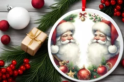 Santa Christmas Round Ornament PNG Product Image 2