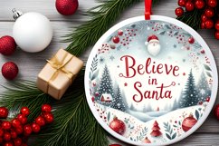 Believe in Santa Round Ornament PNG Product Image 2