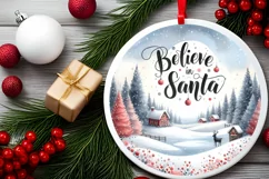 Believe in Santa Round Ornament PNG Product Image 2