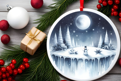 Round Christmass Ornament Sublimation|Clipart Product Image 2