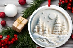 Winter Scene Round Ornament PNG Product Image 2
