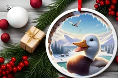 Duck Smiling Snow Wall Sublimation Clipart PNG Product Image 2