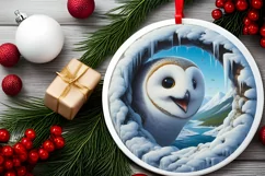 Owl Smiling Icy Wall Sublimation Clipart PNG Product Image 2