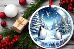 Round Christmass Ornament Sublimation|Clipart Product Image 2