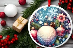 Watercolor Scene Snowflake Sublimation PNG Product Image 2