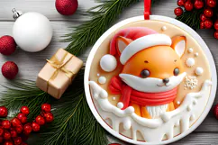 Round Christmass Ornament Sublimation|Clipart Product Image 2