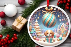 Round Christmas Ornament Sublimation|Clipart Product Image 2