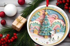 Round Christmas Ornament Sublimation|Clipart Product Image 2