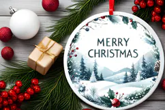 Round Christmass Ornament Sublimation|Clipart Product Image 2