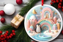 Round Christmas Ornament Sublimation|Clipart Product Image 2