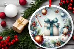 Round Christmass Ornament Sublimation|Clipart Product Image 2