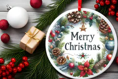 Round Christmass Ornament Sublimation|Clipart Product Image 2