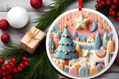 Round Christmas Ornament Sublimation|Clipart Product Image 2