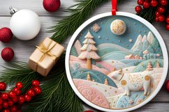 Round Christmas Ornament Sublimation|Clipart Product Image 2