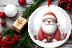 Santa Round Ornament Sublimation PNG Product Image 2
