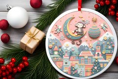 Round Christmas Ornament Sublimation|Clipart Product Image 2