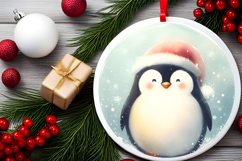 Round Christmass Ornament Sublimation|Clipart Product Image 2