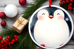 Round Christmass Ornament Sublimation|Clipart Product Image 2