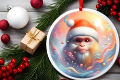 3D Monkey Christmas Ornament Sublimation PNG Product Image 1