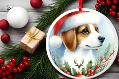 Dog Round Ornament Sublimation PNG Product Image 2