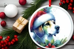 Dog Round Ornament Sublimation PNG Product Image 2