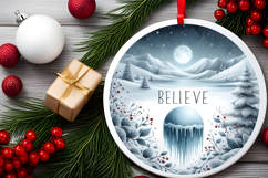 Round Christmass Ornament Sublimation|Clipart Product Image 2