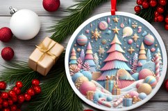 Round Christmas Ornament Sublimation|Clipart Product Image 2
