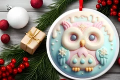 3D Martzipan Round Ornament Sublimation PNG Product Image 2