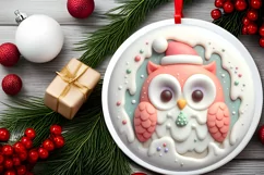 3D Martzipan Round Ornament Sublimation PNG Product Image 2