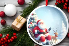 Round Christmass Ornament Sublimation|Clipart Product Image 2