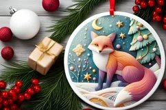 Round Christmas Ornament Sublimation|Clipart Product Image 2
