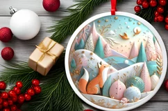 Round Christmas Ornament Sublimation|Clipart Product Image 2