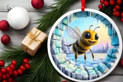 Icy Wall with Smiling Bee Sublimation PNG Product Image 1