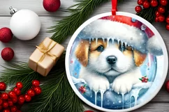 3D Puppy Winter Scene Sublimation Clipart PNG Product Image 2
