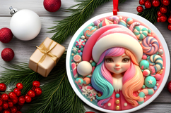 Round Christmass Ornament Sublimation|Clipart Product Image 2