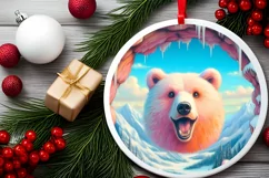 Bear in Snow Scene Sublimation Clipart PNG Product Image 2