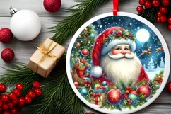 Snow Flake Christmas Ornament Sublimation PNG Product Image 2