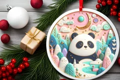 Round Christmas Ornament Sublimation|Clipart Product Image 2