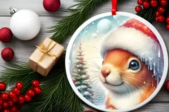 3D Squirrel Winter Scene Sublimation Clipart PNG Product Image 2