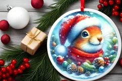 3D Squirrel Winter Scene Sublimation Clipart PNG Product Image 1