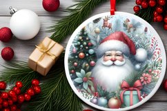 Santa Round Ornament Sublimation PNG Product Image 2