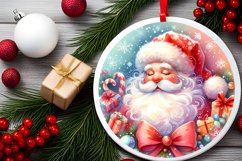 Santa Round Ornament Sublimation PNG Product Image 2