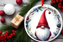 Christmass Gnome Round Ornament Sublimation PNG Product Image 2
