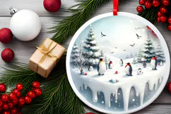 Round Christmass Ornament Sublimation|Clipart Product Image 2