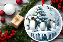 Round Christmass Ornament Sublimation|Clipart Product Image 2