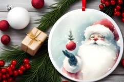 Colorful Santa Christmas Ornament Sublimation PNG Product Image 1