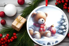Round Christmass Ornament Sublimation|Clipart Product Image 2