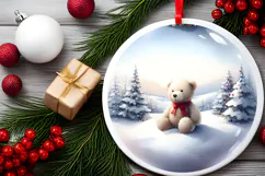 Round Christmass Ornament Sublimation|Clipart Product Image 2